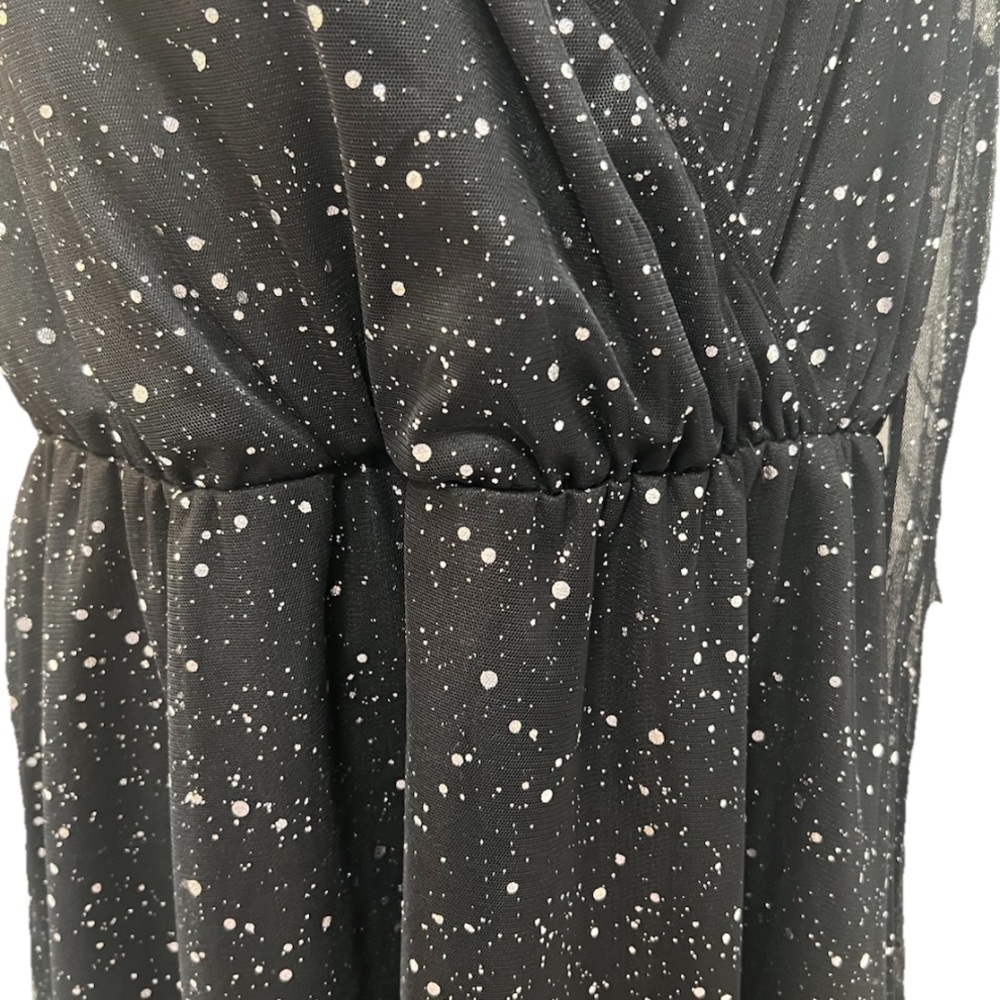 Clasi Sequin Mesh Overlay Dress, Autumn Black & Silver 2X (16) - Picture 9 of 10